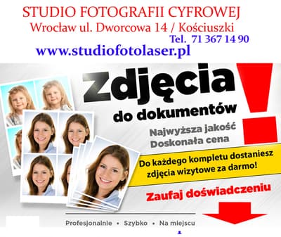 Studio fotograficzne Studio Fotografii Cyfrowej studiofotolaser.pl w wroclaw